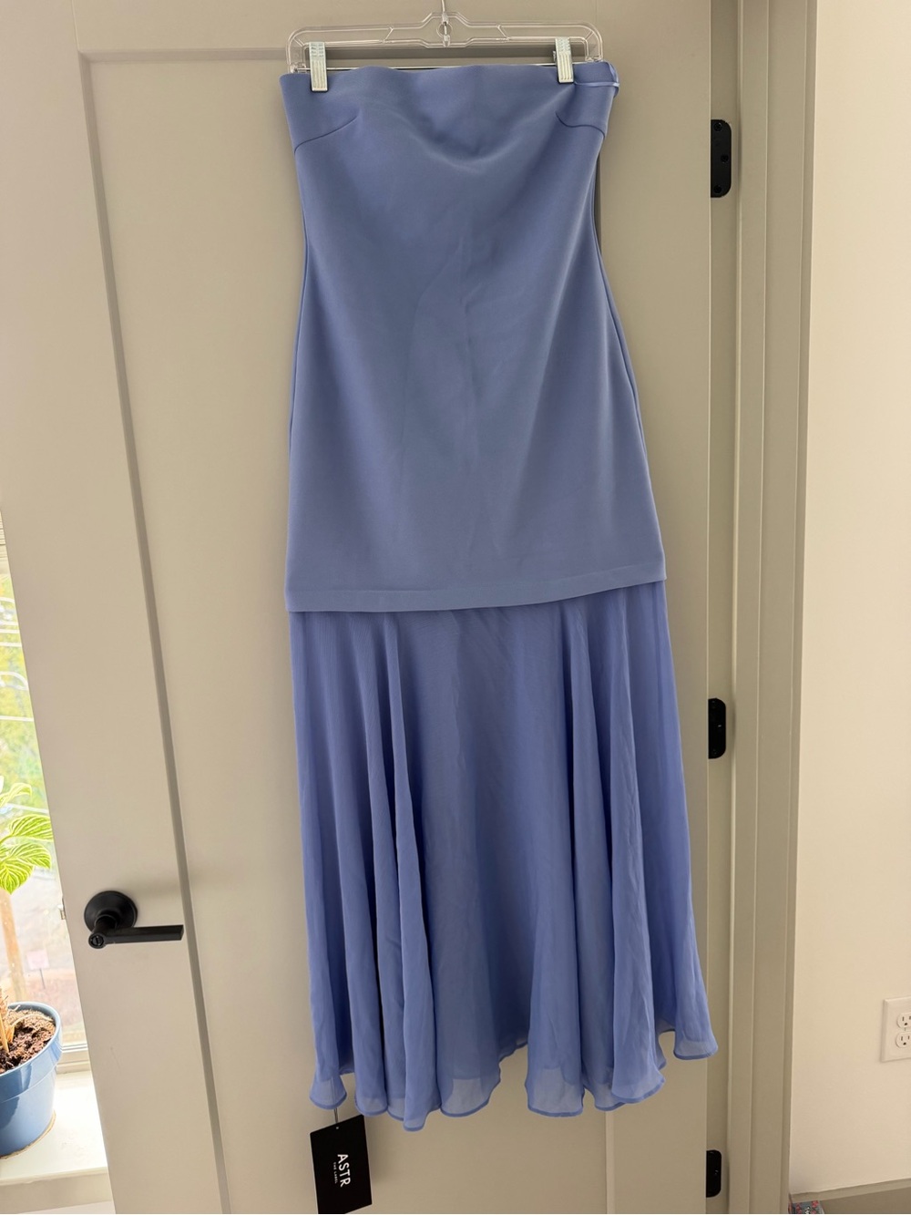 ASTR the Label Lizet Strapless Mini Dress with Sheer Maxi Overlay
